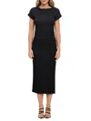 Renee C Women's Cowl Neck Ruched Midi Dress In Black