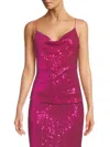 Renee C Women's Cowlneck Cami Top In Fuchsia