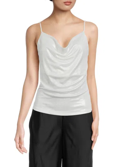 Renee C Women's Cowlneck Cami Top In Ivory