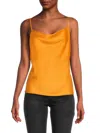 Renee C Women's Cowlneck Satin Camisole In Marigold