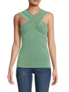 Renee C Women's Criss Cross Top In Sage