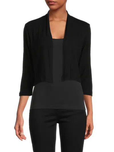 Renee C Women's Cropped Bolero Cardigan In Black