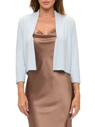 Renee C Women's Cropped Bolero Cardigan In Blue