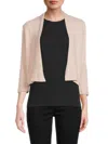 Renee C Women's Cropped Bolero Cardigan In Pink