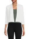 Renee C Women's Cropped Bolero Cardigan In White