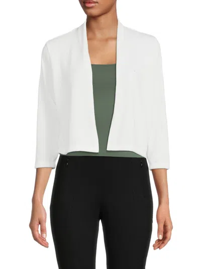 Renee C Women's Cropped Bolero Cardigan In White