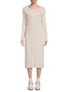 Renee C Women's Crossover Midi Sweater Dress In Oatmeal