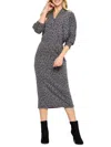 Renee C Women's Dolman Sleeve Midi Dress In Charcoal