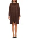 Renee C Women's Faux Suede Open Coat In Brown