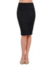 Renee C Women's Faux Suede Pencil Skirt In Black