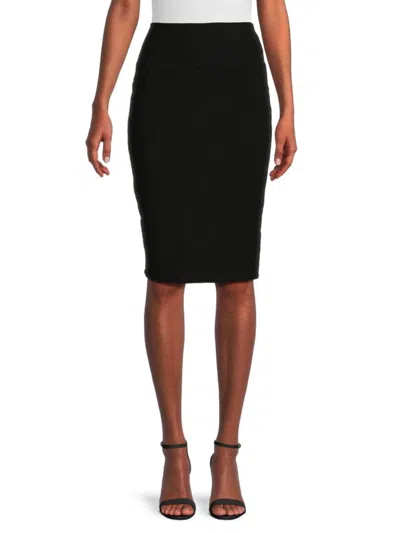 Renee C Women's Faux Suede Pencil Skirt In Black