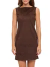 Renee C Women's Faux Suede Sleeveless Minidress In Brown