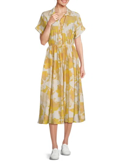 Renee C Women's Floral A-line Midi Dress In Yellow