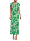 Renee C Women's Floral Faux Wrap Maxi Dress In Coral