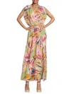 Renee C Women's Floral Faux Wrap Maxi Dress In Pink
