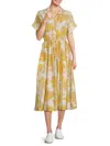 Renee C Women's Floral Jacquard A Line Dress In Yellow