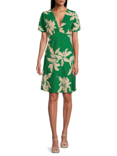 Renee C Women's Floral Kimono Dress In Green