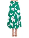 Renee C Women's Floral Knit Midi Skirt In Green Multicolor