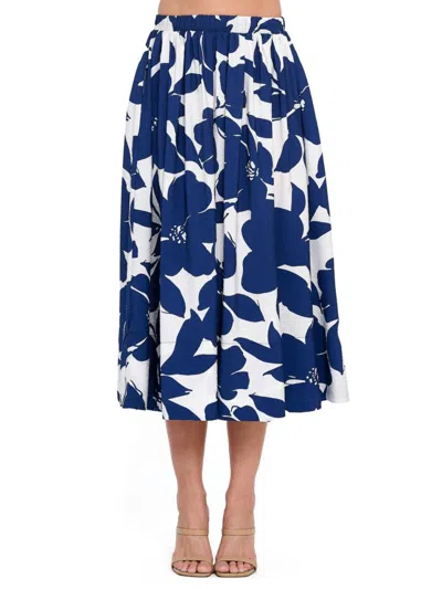 Renee C Women's Floral Midi Skirt