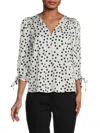 Renee C Women's Floral Puff Sleeve Chiffon Top
