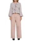 Renee C Women's Floral Tie Front Top In Pink