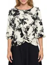 Renee C Women's Floral Twist Top In Ivory