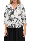 Renee C Women's Floral V-neck Blouse In Ivory