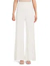 Renee C Women's Foil Print Wide Leg Pants In Ivory Gold