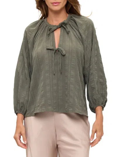 Renee C Women's Front Bow Detail Top In Gray