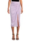 Renee C Women's Front Twist Midi Skirt In Lavender