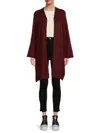 Renee C Women's High Low Open Front Cardigan In Burgundy