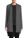 Renee C Women's High Low Open Front Cardigan In Dark Cement