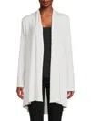 Renee C Women's High Low Open Front Cardigan In Ivory