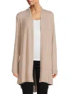 Renee C Brushed Knit Open Front Cardigan In Taupe