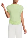 Renee C Women's Highneck Ruched Top In Sage