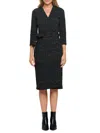 Renee C Women's Jersey Dotted Wrap Midi Dress In Black