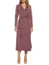 Renee C Women's Jersey Dotted Wrap Midi Dress In Black Red