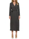 Renee C Women's Jersey Dotted Wrap Midi Dress In Black White
