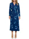 Renee C Women's Jersey Dotted Wrap Midi Dress In Blue