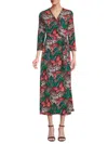 Renee C Women's Jersey Dotted Wrap Midi Dress In Coral