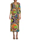 Renee C Women's Jersey Dotted Wrap Midi Dress In Orange
