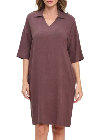 Renee C Women's Johnny Collar Dress In Mocha