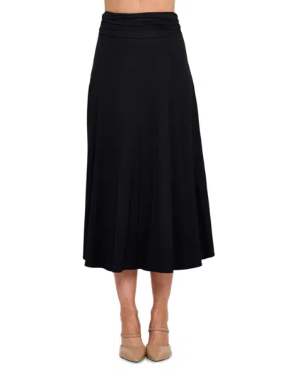 Renee C Women's Knit Midi Skirt In Black