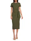 Renee C Tie Knot Midi Dress In Olive