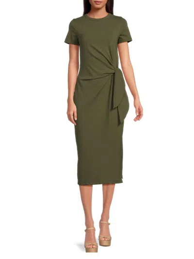 Renee C Women's Knot Midi Dress In Olive