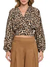 Renee C Women's Leopard Print Crop Top In Chocolate