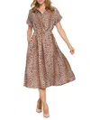 Renee C Women's Leopard Print Woven Midi-dress