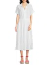 Renee C Women's Print Collared Midi Dress In White