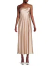 Renee C Women's Strapless Satin Midi Dress In Beige