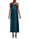 Renee C Women's Strapless Satin Midi Dress In Teal